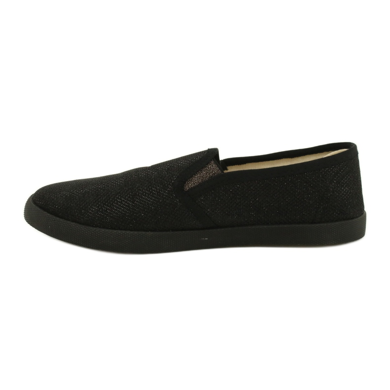 Sabatina Tenisi slip-on cu sclipici negre DMC-15 negru 1
