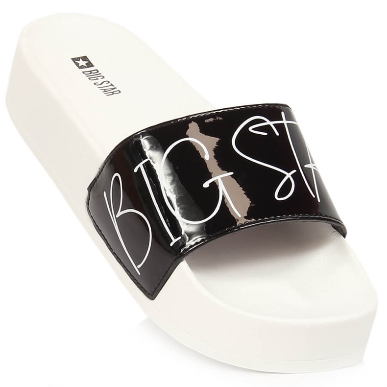 Papuci de damă lăcuți negri pe platforma Big Star JJ274A276 negru 1