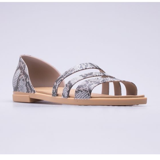 Sandale plate Crocs Tulum Open W 206109-15W bej maro 1