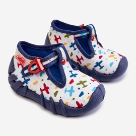 BEFADO S.A. Pantofi Papuci Befado Planes 110P463 Alb si Bleumarin albastru marin 1