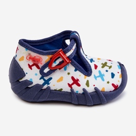 BEFADO S.A. Pantofi Papuci Befado Planes 110P463 Alb si Bleumarin albastru marin 2