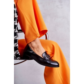 Vinceza Mocași din piele la modă Black Trine negru 4