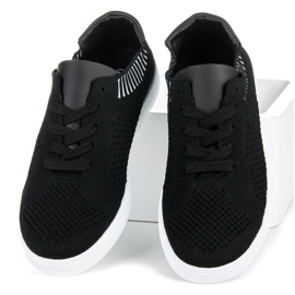 Ideal Shoes Tenisi textile dama negru 2