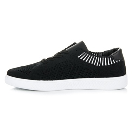 Ideal Shoes Tenisi textile dama negru 1