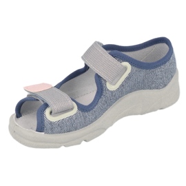 Sandale copii Befado cu velcro 969X167 albastru-gri 1