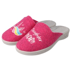 BEFADO SLIPPERS BAMBOO COPII 707X427 PINK cu broderie roz 1