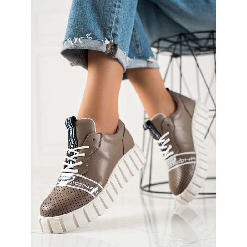 ARTIKER Pantofi din piele maro fashion 2