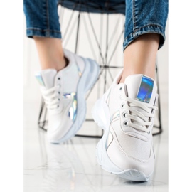 TRENDI Adidași cu sclipici alb argint 1