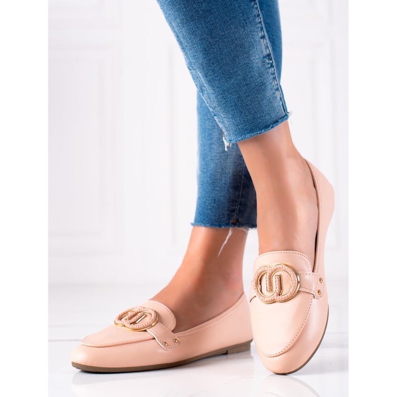 Diamantique Mocasini cu ornament bej 1