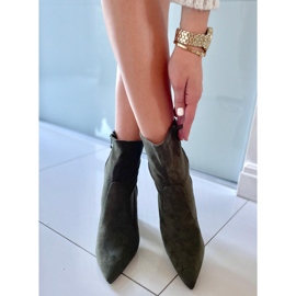 PA1 Cizme cu toc din piele intoarsa de la Natalie Green verde 1