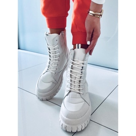 PA1 Cizme plate cu șireturi Barkin Beis bej 1