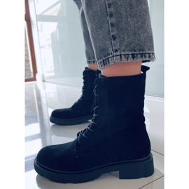 PA1 Lavey Cizme negre din piele intoarsa cu siret negru 1