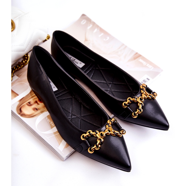 WS1 Balerini De Damă În Spitz Cu Ornament Carlos Negru 4