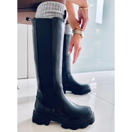 Botine cu partea superioară elastică de la Roberts Black negru 3