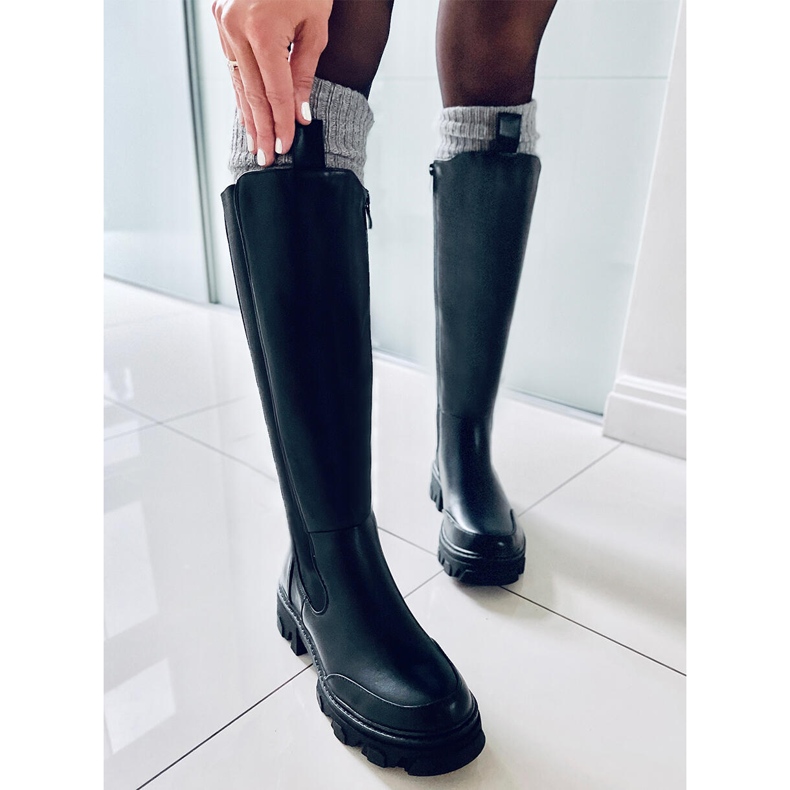 Botine cu partea superioară elastică de la Roberts Black negru 2