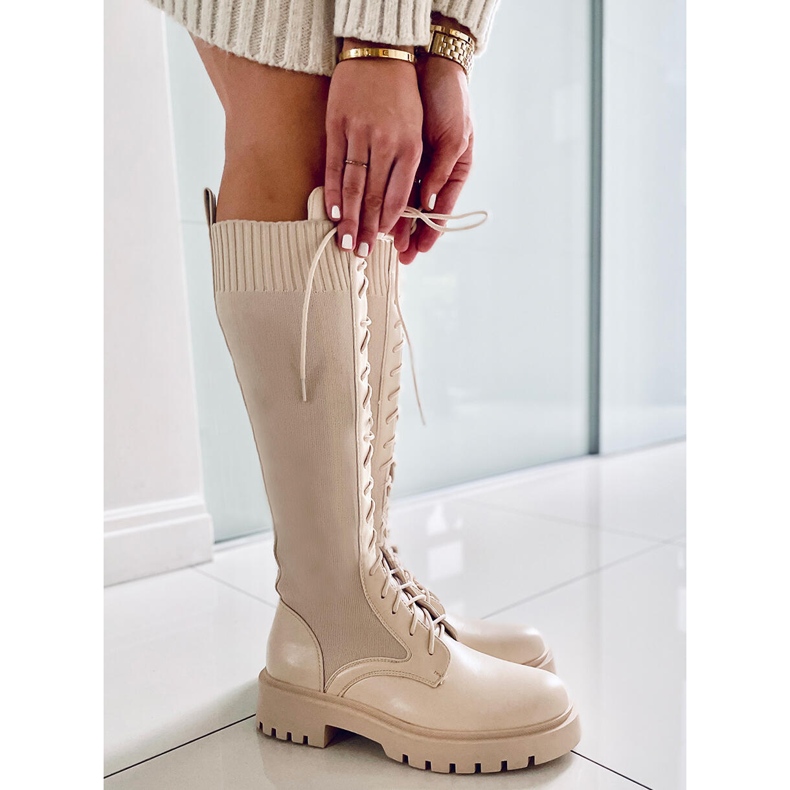 PA1 Ghete de muncitori cu partea superioara elastica Barton Beige bej 1