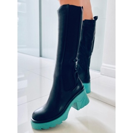 PA1 Cizme cu talpa colorata de la Woods BLACK/BLUE negru albastru 3