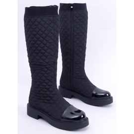 Cizme matlasate elegante Coco Black negru 1