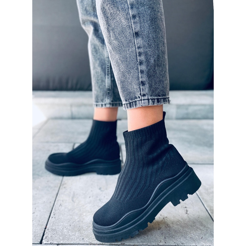 PA1 Silva BLACK + BLACK pantofi șosete negru 1 PA1 Silva BLACK + BLACK pantofi șosete negru 1