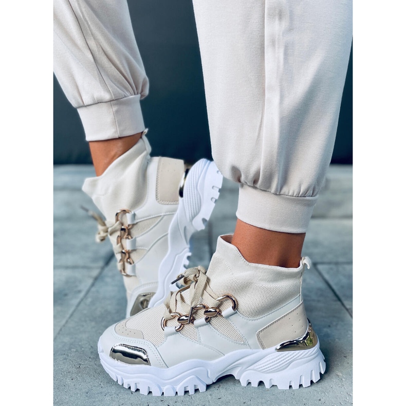 PA1 Tenisi înalți Tergo Beige bej alb 1