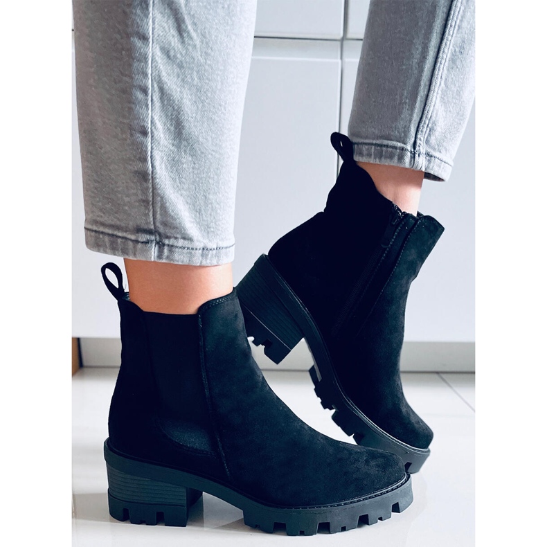 Botine Ragga Black cu toc înalt negru 1