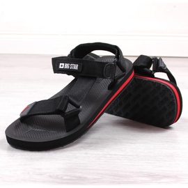 Sandale sport pentru bărbați Big Star DD174717 cu velcro negre negru 2