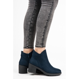 Vices New Collection Cizme din piele de căprioară cu toc înalt albastru 3