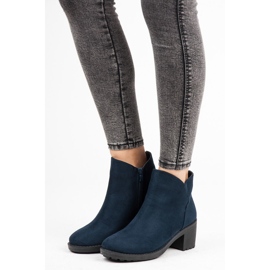 Vices New Collection Cizme din piele de căprioară cu toc înalt albastru 2
