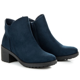 Vices New Collection Cizme din piele de căprioară cu toc înalt albastru 1