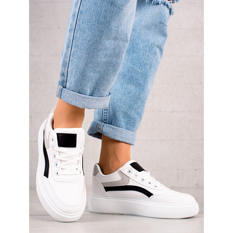 Weide Pantofi Casual Pe Platformă alb 1