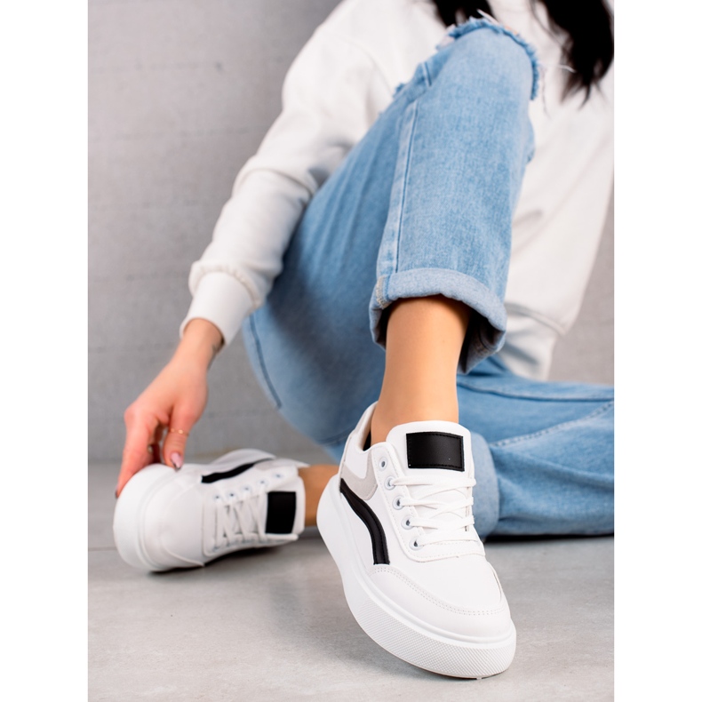 Weide Pantofi Casual Pe Platformă alb 2