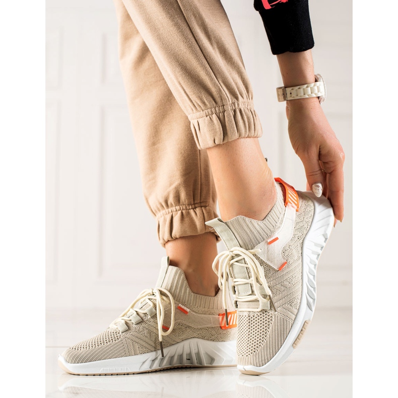 Weide Adidași textile la modă bej 1