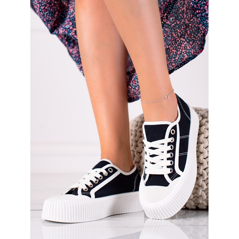 SHELOVET Adidași Pe O Platformă Lată negru 2 SHELOVET Adidași Pe O Platformă Lată negru 2