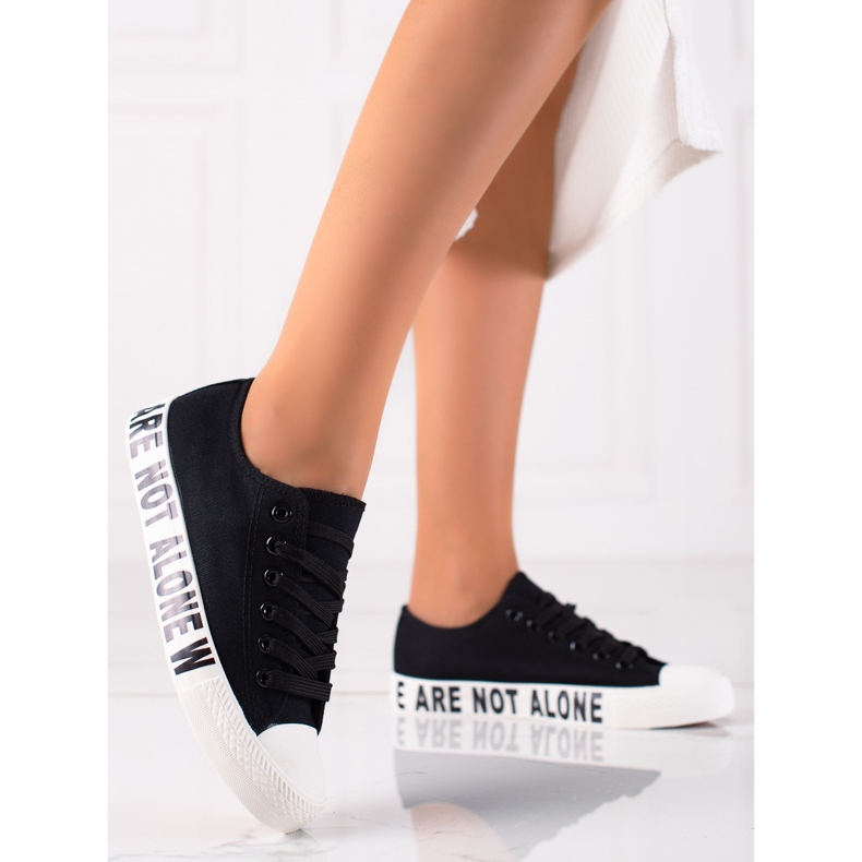 SHELOVET Adidași de modă negri negru 2