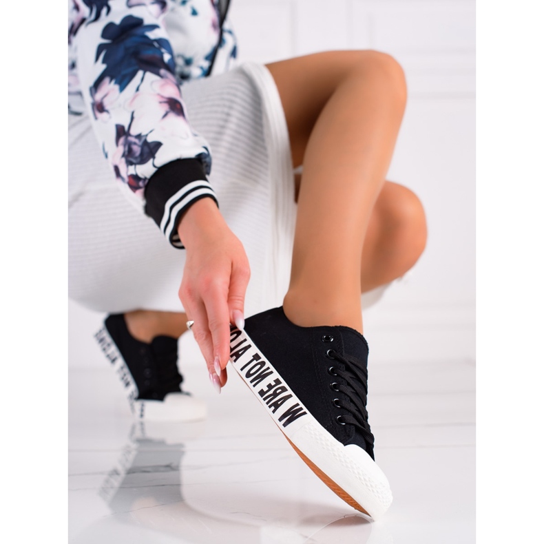 SHELOVET Adidași de modă negri negru 1