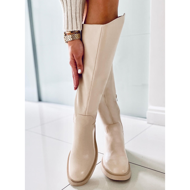 PA1 Cizme clasice de dama Adams Beige bej 2