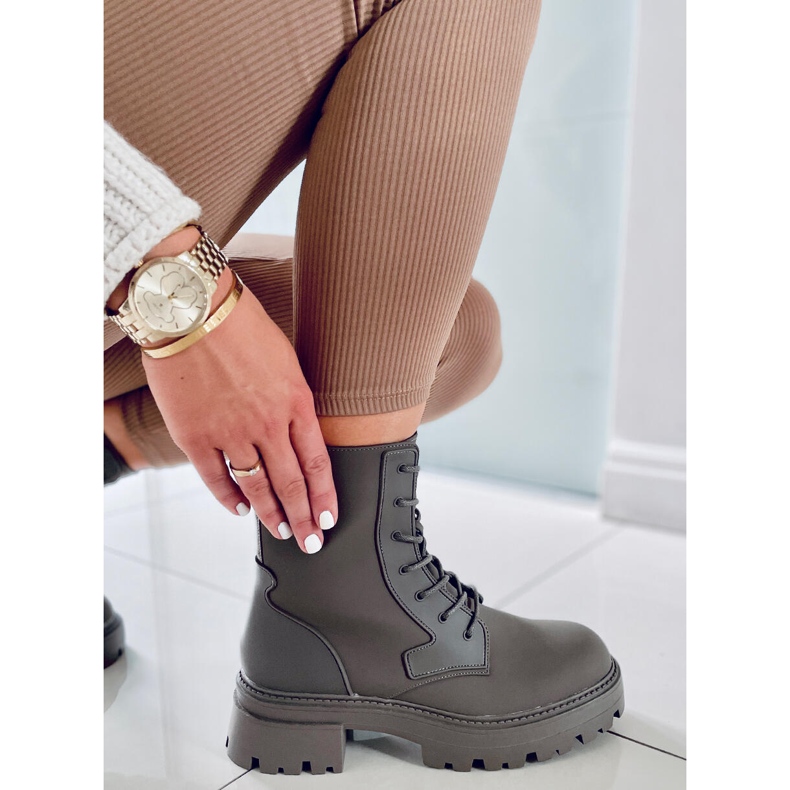 PA1 Cizme Tamar Green cu șireturi verde 1