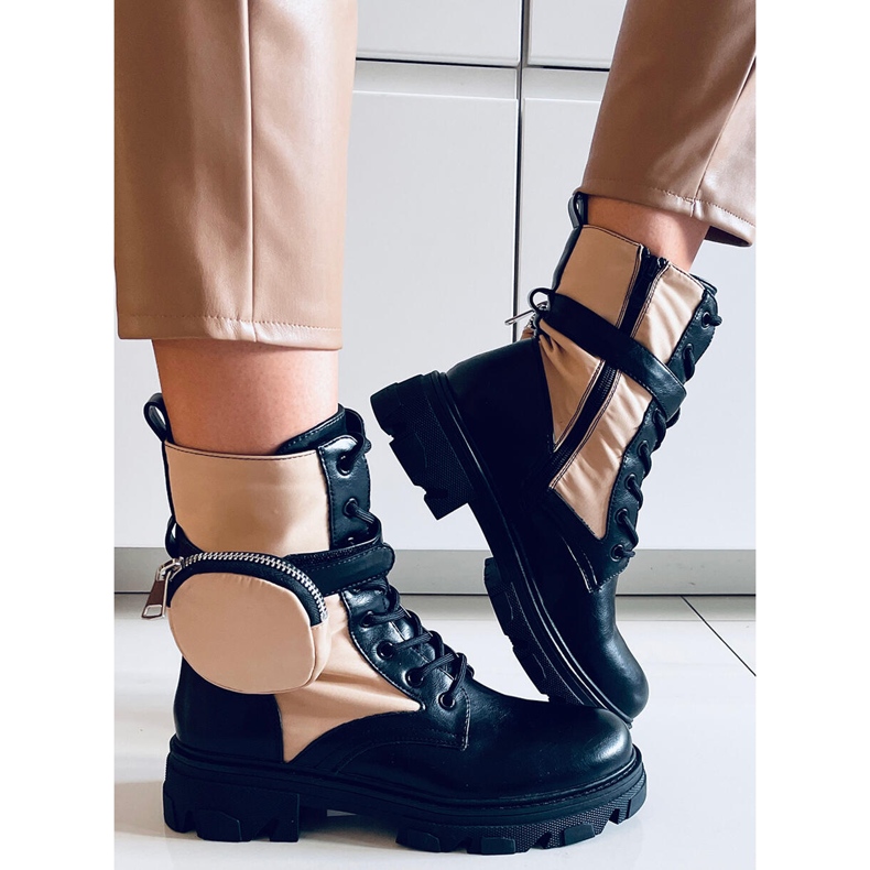 Cizme cu siret Victor Beige bej 2