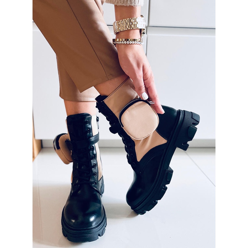 Cizme cu siret Victor Beige bej 1