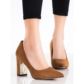 Goodin Pompe elegante pe tocuri înalte maro 1