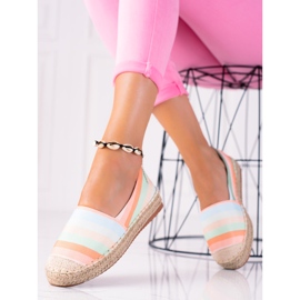 SHELOVET Espadrile colorate roz multicolor 2 SHELOVET Espadrile colorate roz multicolor 2