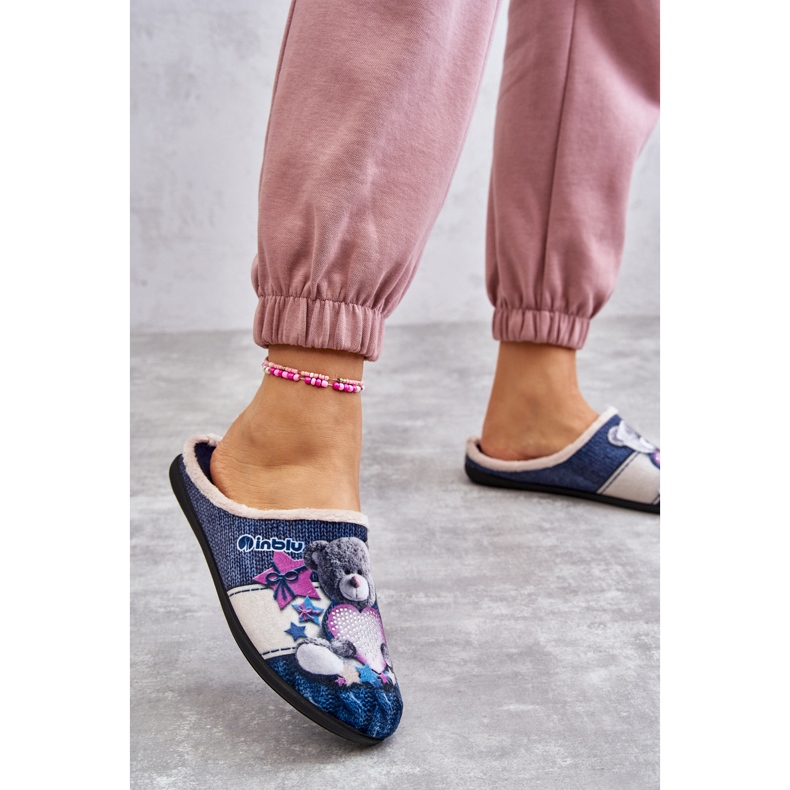 BEFADO S.A. Papuci Befado Teddy Bear With Heart 155D210 Bleumarin albastru marin 2