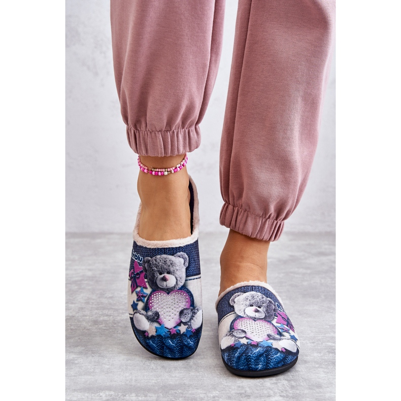 BEFADO S.A. Papuci Befado Teddy Bear With Heart 155D210 Bleumarin albastru marin 1