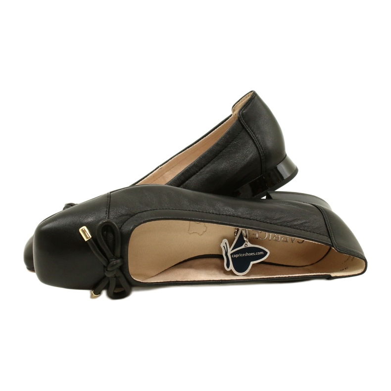 Pantofi de damă balerină Caprice cu fundă 9-22104-20 040 Negru 4