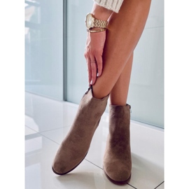 Cizme clasice din piele intoarsa Natina Khaki bej 2