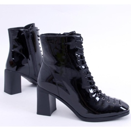 BM Botine cu toc înalt, Aubrey Black lăcuit negru 1 BM Botine cu toc înalt, Aubrey Black lăcuit negru 1