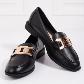 Mocasini Shelovet de dama din piele neagra negru 1