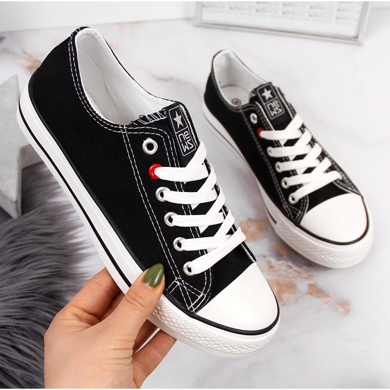 News Pantofi sport negri din material textil NOUTĂȚI negru 2