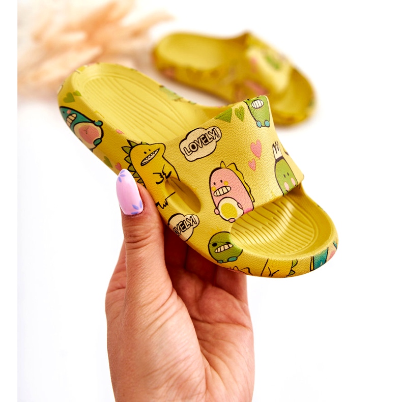 WJ1 Papuci ușoare pentru copii Dinozauri Galben Astro 1 WJ1 Papuci ușoare pentru copii Dinozauri Galben Astro 1