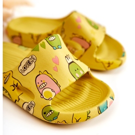 WJ1 Papuci ușoare pentru copii Dinozauri Galben Astro 3 WJ1 Papuci ușoare pentru copii Dinozauri Galben Astro 3